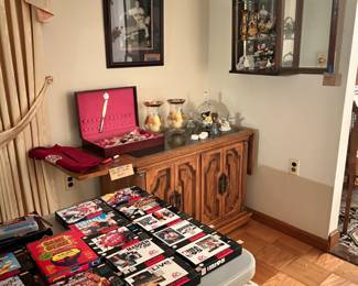 Nintendo games and vintage Bar server and silverware