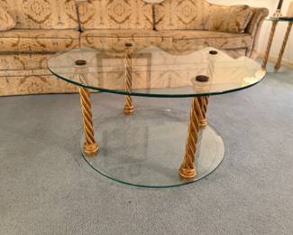 Retro Glass and Gilt Coffee crafted in Belgium