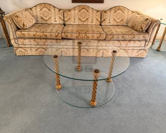 Retro Glass and Gilt tables crafted in Belgium