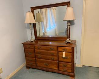 Maple Dresser and tilting mirror