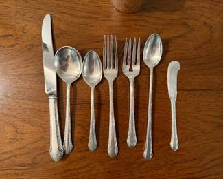66 piece set Chased Romantique by Alvin Sterling Flatware Eight 7 piece place settings