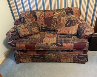 Kitschy Tapestry upholstered Loveseat