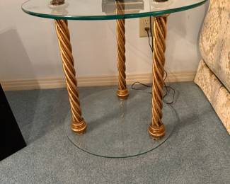Retro Glass and Gilt tables crafted in Belgium