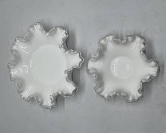 Two Vintage Fenton Silver Crest Candy Dishes