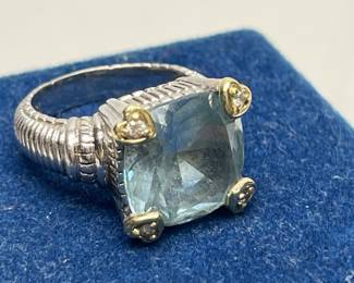 Judith Ripka Sterling Silver & 18k Gold, Blue