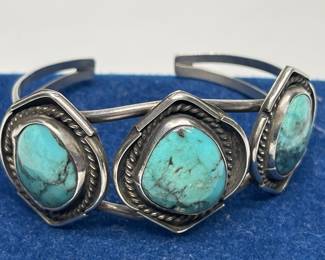 Sterling Silver & Turquoise Southwest Cuff