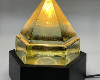 Lighted Glass Ship’s Deck Prism Pyramid