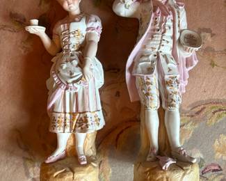 Large antique porcelain figures