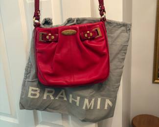 New, Brahmin red leather purse