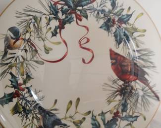 Lenox Christmas winter greetings dishes