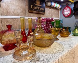 Cranberry, Fenton, carnival glass, and more