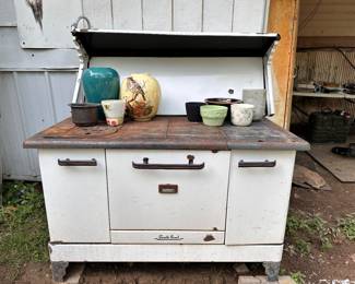 Our vintage South Bend Delux stove. Can be used as…a stove! Just kidding, it can also be used as a potting station, a smoker, work station, and more.
