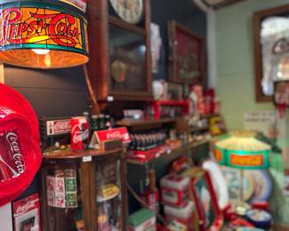 Our Pepsi-Cola Room, featuring our Tiffany style Cola lamp