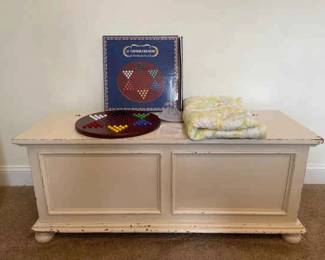 002 Gorgeous White Painted Wood Chest And More
