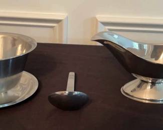 Stainless Steel Gravy Bowl, Creamer Spoon