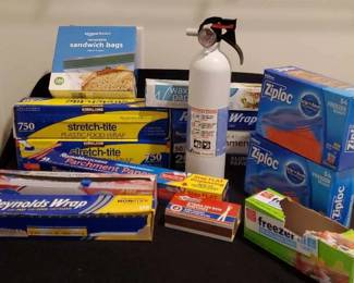 Kitchen Kidde Fire Extinguisher And Lots Of Bags And Wraps