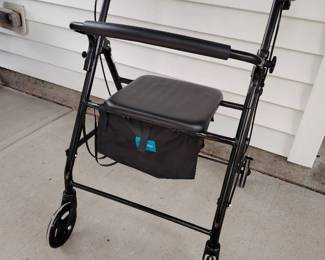 Black Metal Wheeled Walker