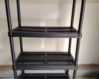 Black Plastic 4 Tier Shelving Unit