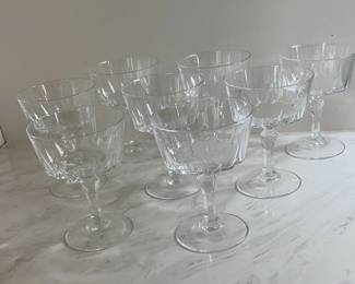 Set Of 08 Vintage Crystal Champgne Coupes