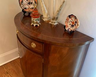 Demilune mahogany Harris Henkel cabinet