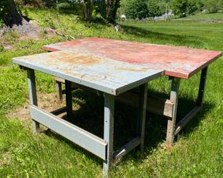 Industrial metal work tables
