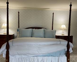 Henkel Harris 4 Post Bed with Sferra Linens & Sferra King size Mattress