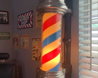 Wall Hanging barber pole (Working Condition)