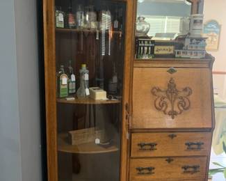 Antique secretary desk with cabinet
