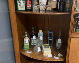 Collectable barber bottles, hair tonics ect.