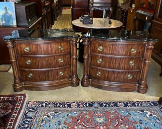 Pair of Marble-top Chests by Bernhardt