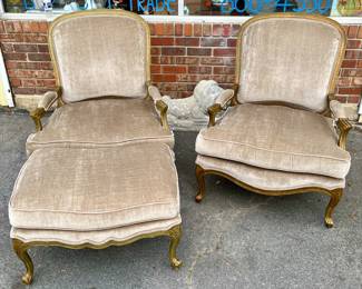 Two Chairs and Ottoman by Drexel Heritage