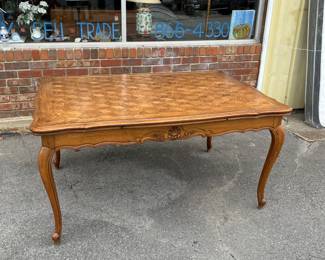 French Provincial Draw-leaf Parquetry Table