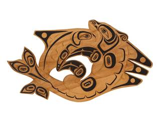 3
Tresham Gregg (b. 20th century)
"Sea Wolf Battles the Giant Killer Whale," 1986
Carved and painted wood
Signed, dated, and titled in pencil verso: Tresham Gregg / '86
33" H x 19" W x 0.75" D
Estimate: $500 - $700