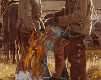 55
Ray Swanson
1937-2004
"Cold November"
Oil on Masonite
Signed lower right: Ray Swanson CA ©
14" H x 8" W
Estimate: $2,000 - $4,000