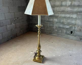 Frederick cooper vintage brass floor lamp. Great shade!