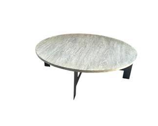 Contemporary Coffee table on iron base.