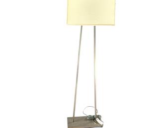 Contemporary floor lamp. Brushed chrome.