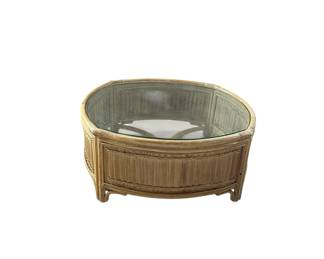 Vintage rattan coffee table.