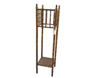 Faux bamboo wooden plant stand.