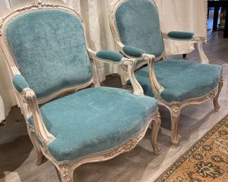 Antique french armchairs, upholstery in good condition.