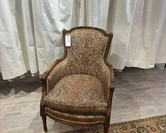 French armchair in fabulous FORTUNY fabric. Pristine condition.