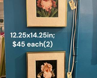 Original Iris oil paintings; 45 each.
