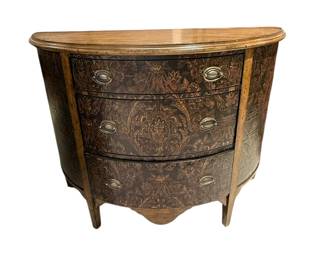 Great bedside chests. Demi lune pair.