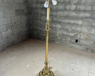Heavy vintage brass floor lamp