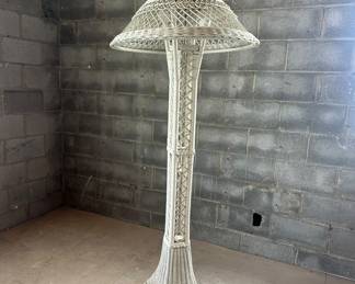 Antique wicker floor lamp. Rewired.