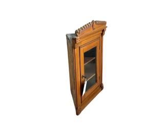 Antique hanging corner mini cabinet.