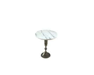 Small marble top bronze base drink table.