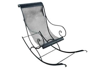 Antique mesh iron rocker.