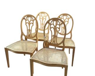 Unfinished cane seat dining or game table chairs. Set of 4 for 280!