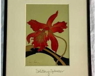 "Solitary Splendor" Orchid Framed Art Print by Sybil Shane